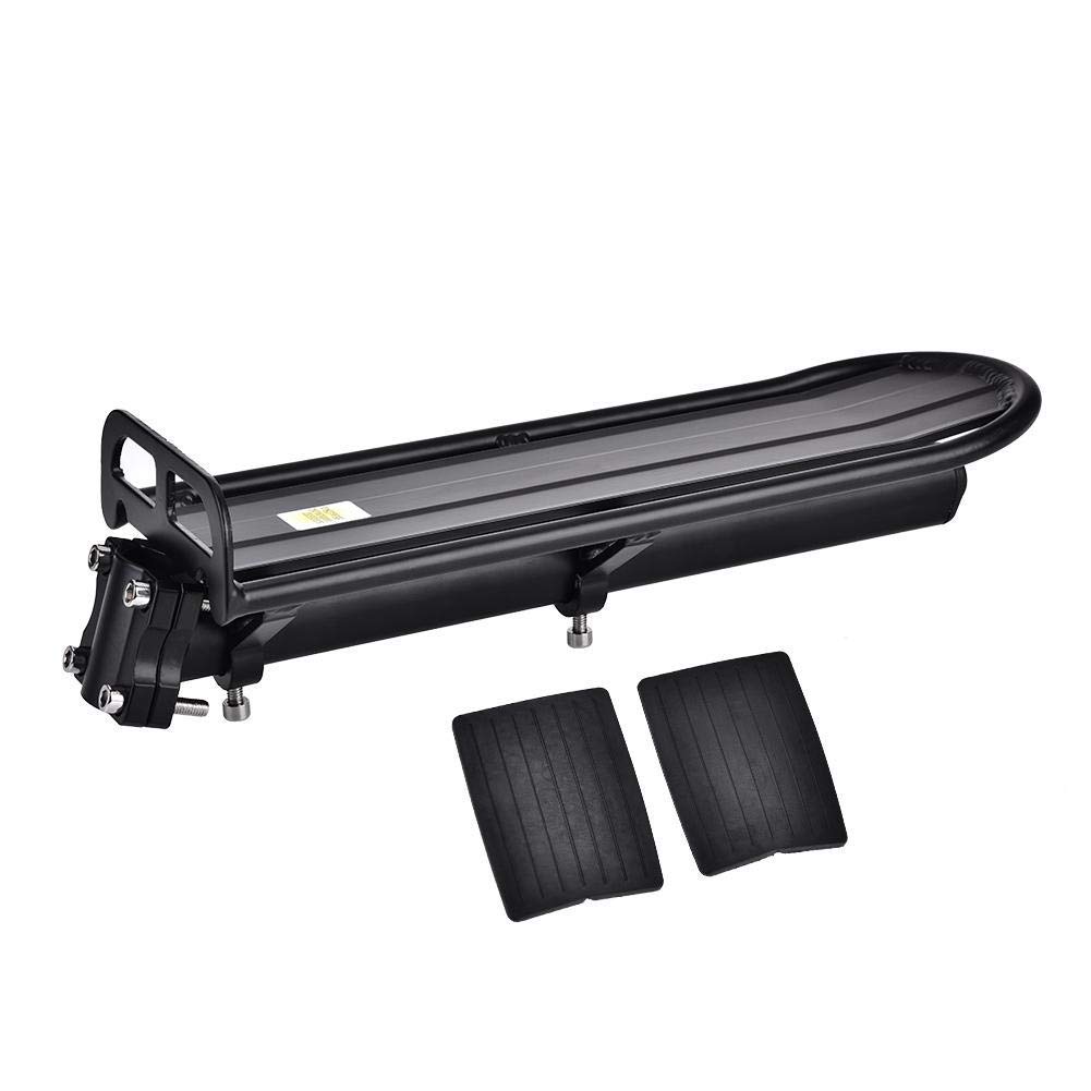 Bicycle Rear Rack, Aluminum Alloy Seat Post Mount Luggage Carrier, Black, 10kg Capacity, for Mountain and Road Bikes