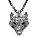 TTKP Norse Vikings Pendant Necklace Norse Wolf Head Necklace Original Animal Jewelry Wolf Head hange