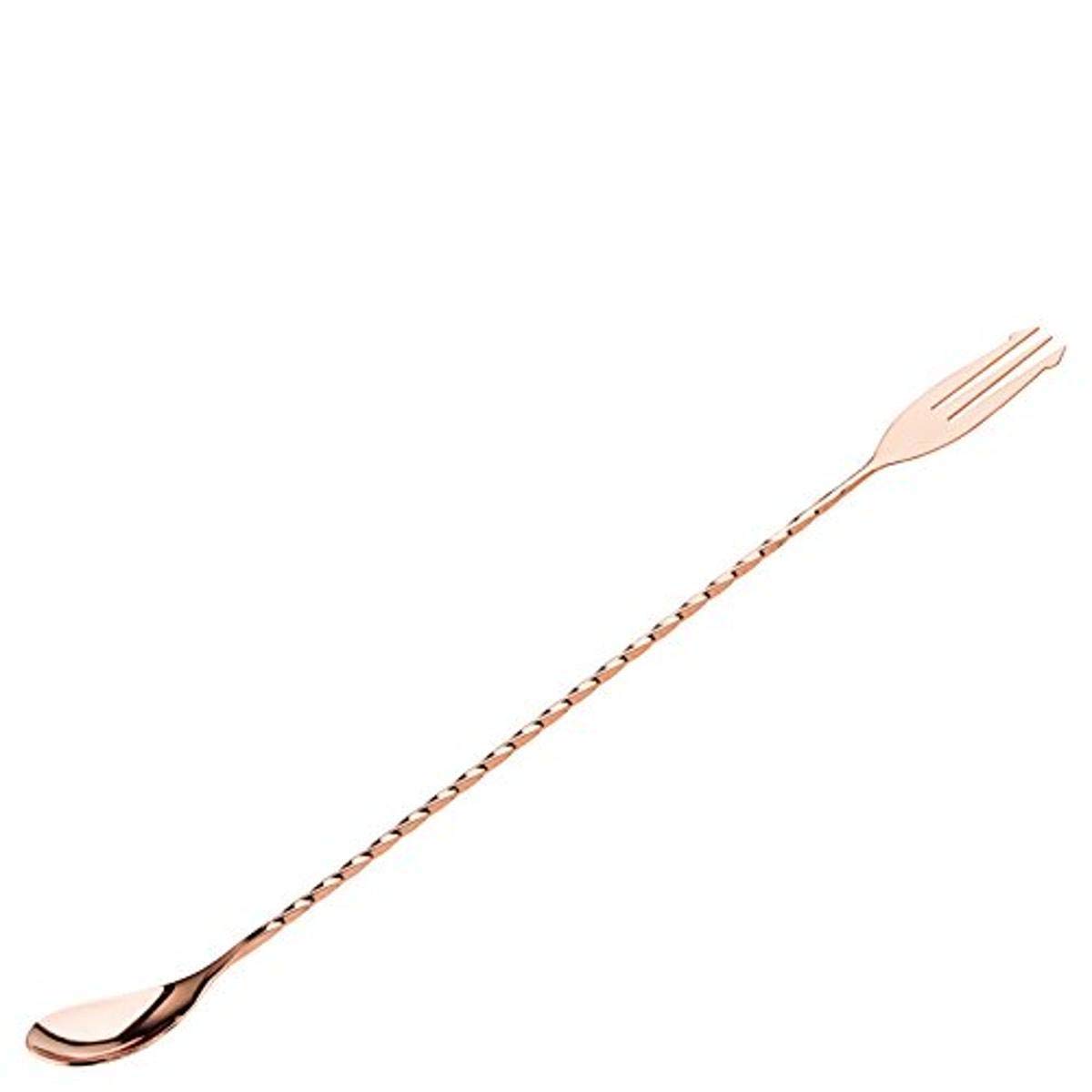 Utopia F92073 Cocktail Mixing Spoon, fork End, Copper, 12", 30 cm (Pack of 12)