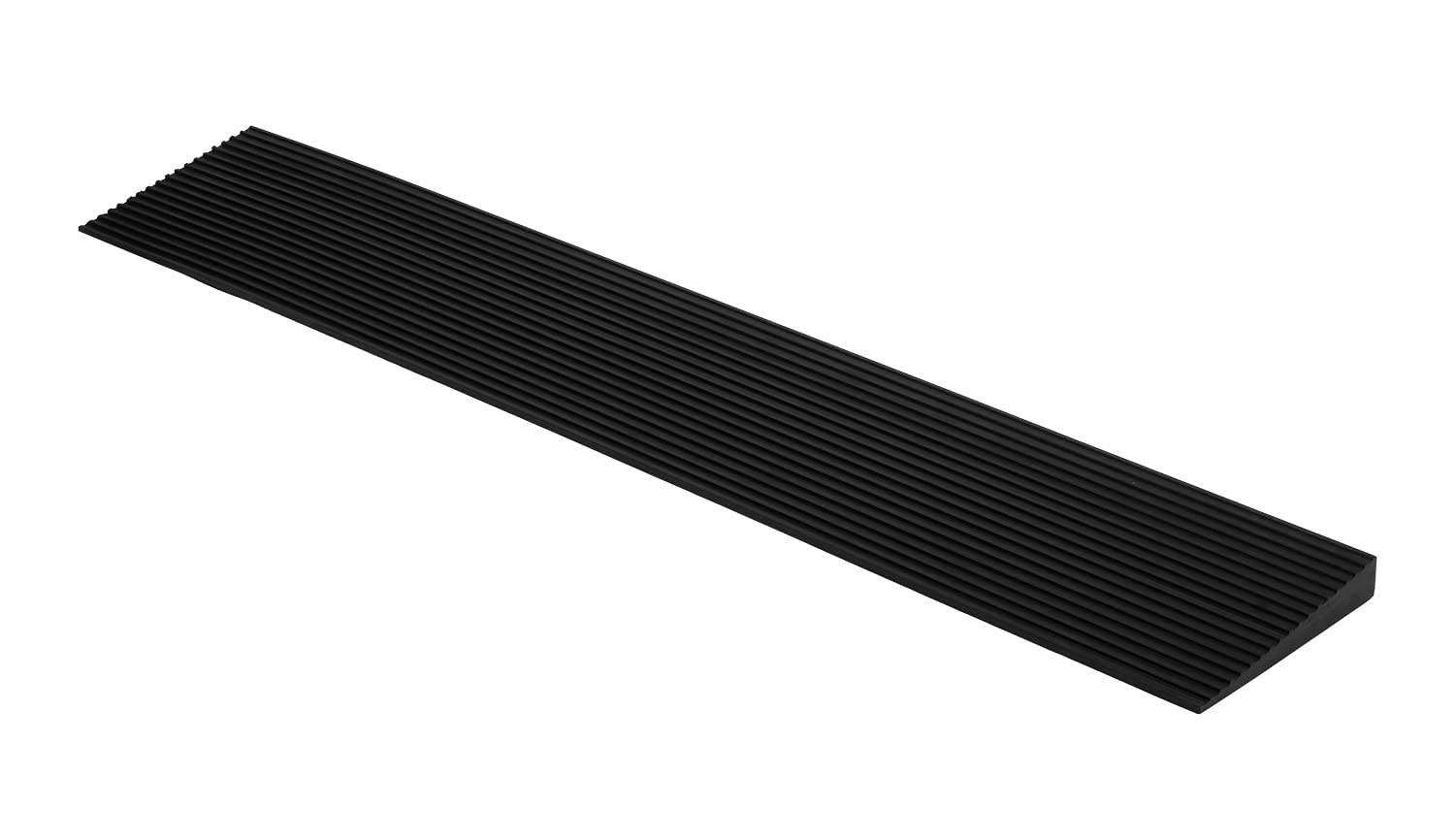 Photo 1 of CINNYE 1.2'' Rise Solid Rubber Wheelchair Ramp,Threshold Ramp Used for Thresholds,Doorways and Bathroom (High:1.2 Inch(Pack of 1)) Black