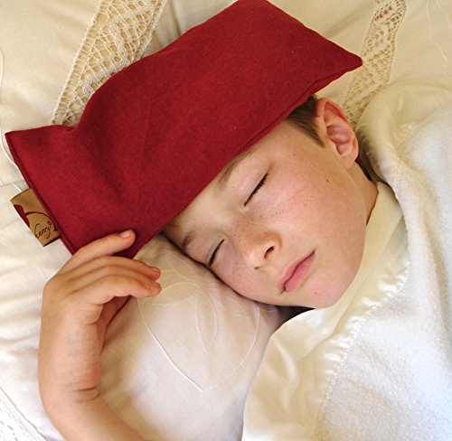 Hot Cherry Eye Pillow (Red Ultra Suede) Cherry Pit Pillow, Natural Moist Heat Relieves Muscle Pain, Tension Relief, Headaches, Arthritis, Hot/Cold Therapy, Microwavable