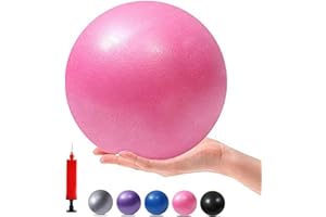 MOMPLUS Exercise Pilates Mini Yoga Balls Barre Small for Home Stability Squishy Training Physical Therapy Improves Balance with Pump