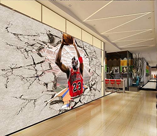 3D Modern Photo Wall Sticker for Room Wallpaper 3D Student Hostel NBA Basketball Sports Mural Paper Decor,200cmX140cm