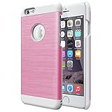iPhone 6 Case, MOTOMO [Dual Layer] iPhone 6 Case Protective [PS3] [Pink] Two Layer Slim Case with Brushed Aluminum Style PC Cover - Retail Packaging - Slim Case for iPhone 6 (4.7 inch) - Pink/White (116MILPS3-PK)