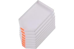 MOLLENSIUER 8Pcs Plastic Bead Sorting Trays Large Diamond Rhinestone Plate Tray Diamond Sorting Trays Cross Stitch Nail Art Dotting Tool for DIY Art Craft, 6.3 x3.5 inch (White)