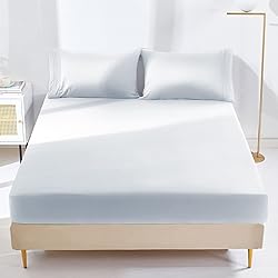 YIYEA Fitted Sheet with Pillowcase, Premium 1800