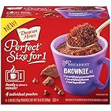 Duncan Hines Perfect Size for 1 Brownie Mix, Ready in About a Minute, Chocolate Brownie, 4 Individual Pouches