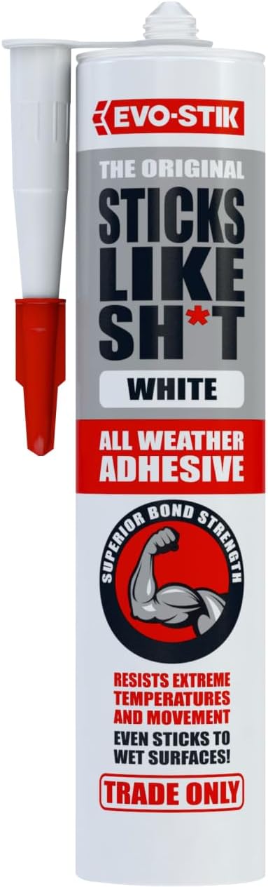 EVO-STIK Sticks Like Sh*t Adhesive White 290ml All Weather Temp Movement