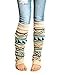 VIGVOG Women Boho Knitted Boot Gaiters Long Leg Warmer (Beige)