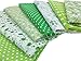 Misscrafts 7pcs 19.7” x 19.7” TOP Cotton Blending Textile Craft Fabric Bundle Fat Quarter Squares Patchwork DIY Sewing Scrapbooking Dot Floral Pattern (Green)