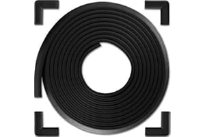 BÉBÉ EARTH Bebe Earth Baby Proofing Edge and Corner Guard Protector Set for Back to School, 16 Feet Edges & 4 Foam Corners, Furniture and Table Child Baby Proof Bumpers , Pre-Taped Corner Cushions - Onyx Black