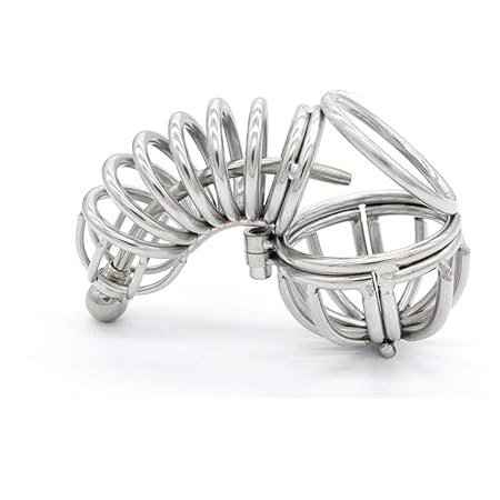 TUNBG Men es Chastity Lock Serpentine Prevent Masturbation Stainless Steel Metal Cleaner Cage Device Devic-e Penis Lock,45MM