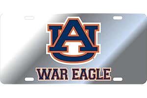 Elite Fan Shop NCAA Mirrored Acrylic License Plate Silver