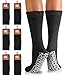 6 Black Non-Skid No Slip Hospital Tube Socks for Adults,SIZE:10-13