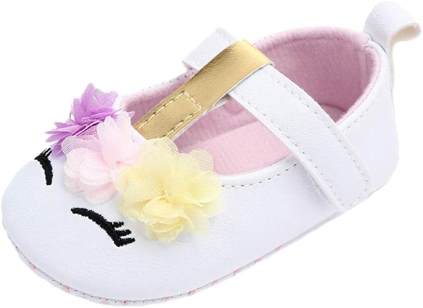 AgrinTol Cute Baby Girls Newborn Infant Cartoon Floral Casual First Walker Toddler Shoes