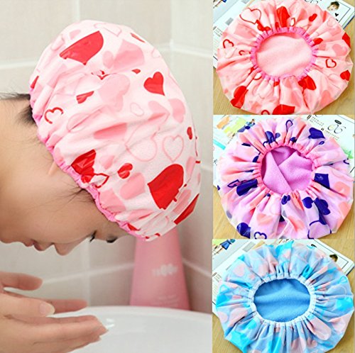 Zagmagat Set-1 Include 3 Pis Premium Quality Reusable Printed Shower Cap With Elastic Band For Home Use/Salons/Spa/Hair treatment/Beauty Parlours For Both Men And Women Bathing Accessory-Multi Color