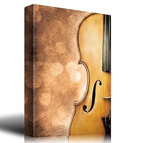 Half of a Violin with a Gradient Bokeh Background - Canvas Art Home Art - 12x18 inches