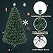 Goplus Artificial Christmas Tree Pre-Lit Optical Fiber Tree 8 Flash Modes W/UL Certified Multicolored LED Lights & Metal Stand (7 FT)
