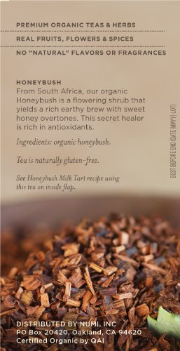 image for Numi Organic Tea Honeybush, 18 Bags, Honeybush Herbal Tea in Non-GMO B