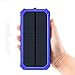 Solar Charger 15000mAh,BESWILL Portable Dual USB Solar Battery Charger External Battery Pack Phone Charger Power Bank with Flashlight for Smartphones Tablet Camera (Blue)