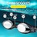 Swim Goggles with 3 Interchangeable Nosepieces, Amazer Adult Swimming Goggles Clear Wide Vision Anti Fog UV Protection No Leaking Easy to Adjust Free Protection Case for Adult Men Women Youth