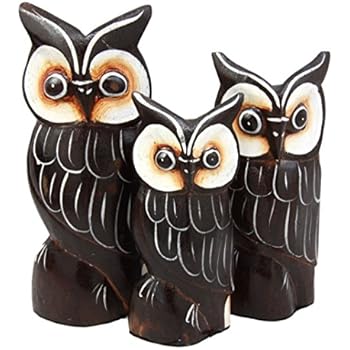 Amazon Com Balikraft Hand Made Wood Artisans Burung Hantu Green