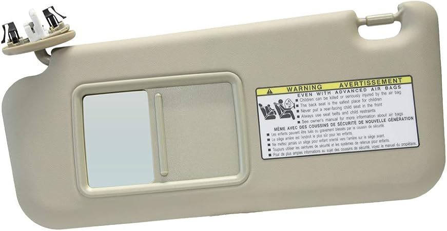 Amazon Com Left Driver Side Sun Visor Replacement For Toyota Rav4 With Sunroof 2006 2007 2008 2009 2010 2011 2012 2013 Beige Automotive