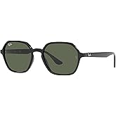Ray-Ban Unisex Sunglasses Black Frame, Green Lenses, 52MM