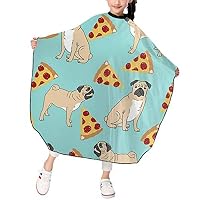 Children Barber Cape for Kid Haircut Umbrella Hair Catcher Kids Hair Styling Cutting Cape Apron Pug Pepperoni Pizza