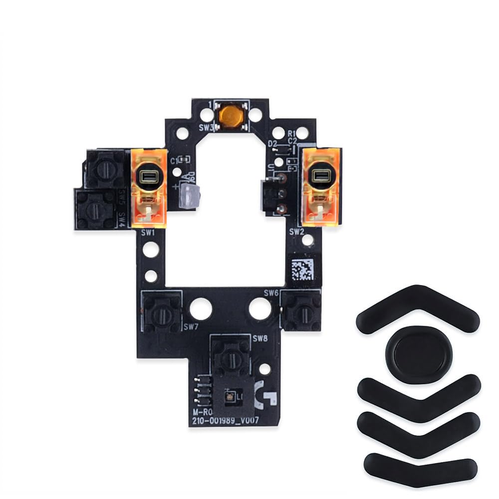 HUYUN Mouse Switch Button Micro Switch Board with Mice Feet Sticker Replacement for Logi G604 Wireless Gaming Mouse (TTC Gold 80M)