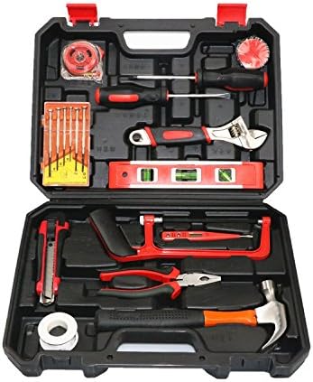 EUTB 19 Piece Home Repair Tool Set General Household Tool Kit With Plastic Toolbox