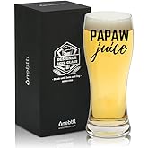 Onebttl Papaw Gifts for Fathers Day, Christmas, 15oz Beer Pint Glass Papaw Gift for Grandpa from Granddaughter Grandson