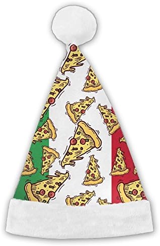 Seasonlogo Pizza Slice Italy Flag Italian Food Traditional Plush Christmas Santa Hat Costume Holiday Hats For Dinner Table Cutlery Holders