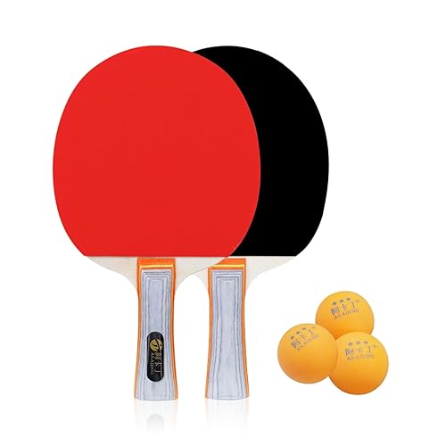 Ping Pong Paddles Set - Portable Table Tennis Racket Set With 2 Bats, 3 Balls for Beginners Indoor Outdoor