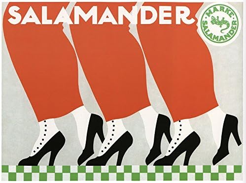 Salamander Shoes, 1912 Vintage German Advertising Reproduction Rolled Canvas Print 31x24 in.
