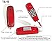 Med-Pat T4-R Full-Featured Trimline Telephone with Super Bright Ring Light Indicator - Clear Ear Sound w/Full Range Volume Control, Ideal for Hotel, Business & Landline Home Use- Red
