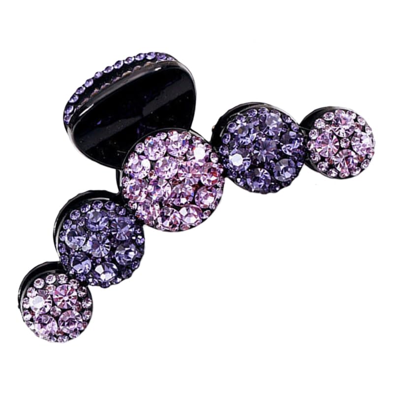 Housoutil Purple Diamond Hair Claw Clips, Purple Acetate Resin Claw Clips, Women Bling Claw Clips, Rhinestone Crystal Fancy Banana Jaw Clip Barrettes Nonslip for Thick Thin Fine Hair