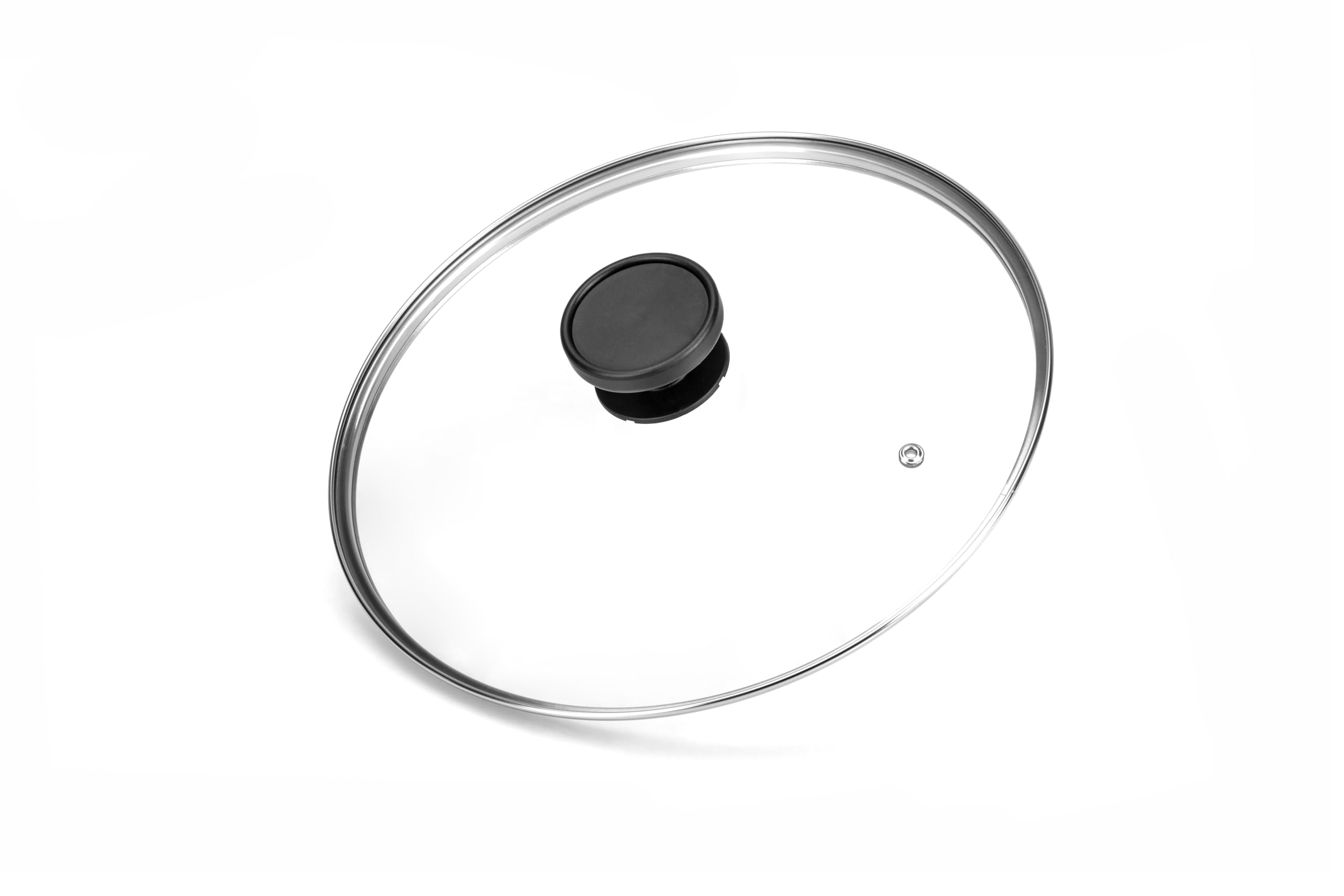 ALLUFLON Glass Lid 20 cm Round Black, Transparent – Pan Lid (Round, Black, 20 cm)