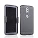 MICROSEVEN Moto G4 Case, Moto G4 Plus Case, Black Rubberized Slim Hard Case Cover + Belt Clip Holster Compatible with Moto G 4& Moto G4 Plus (Black Shell Holster)