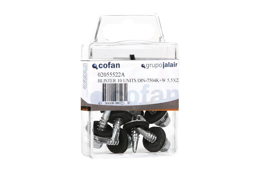 CoFan 02056338 A – Pack of 4 Deck Screws with Washer 6.3 x 38 mm, DIN 7504)
