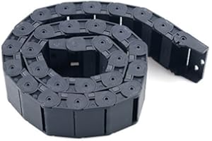 URBEST 18mm x 50mm Black Plastic Flexible Nested Semi Closed Drag Chain Cable Wire Carrier 1M for Electrical Machines
