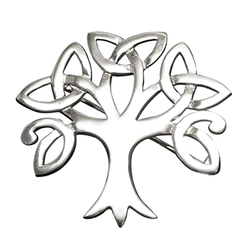 Heather Needham Sterling Silver Life Tree Brooch - Celtic Life Tree Brooch - Branded Leatherette Gift box -SIZE: 38mm x 38mm - weight: 6gms. Premium quality - Gift boxed 9099