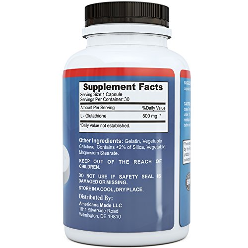 Skin Whitening Pills Women 500 mg Reduced Glutathione Supplement + Milk Thistle Extract