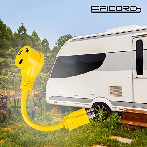 EPICORD RV Adapter Power Cord 15AMP Male To 30AMP Female Camper Connector Heavy Duty Electrical Dogbone, 12 Inch