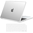 BlueSwan Anti-Cracking Hard Shell Case Compatible with MacBook Pro 14-inch 2025 2024-2021 Release M4 M3 M2 M1, Anti-Fingerprint Soft TPU Bumper with Keyboard Cover, Frosted(Clear Bumper)