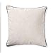 baibu Deer Cotton Linen Cushion Cover Beige Pattern Throw Pillow Cover with Faux Leather and Fur Applique