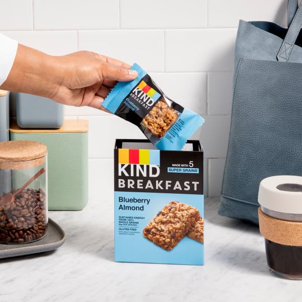 KIND BREAKFAST BARS, BLUEBERRY ALMOND, HEALTHY SNACKS, GLUTEN FREE, 100% WHOLE GRAINS, 3G PROTEIN, 6 COUNT