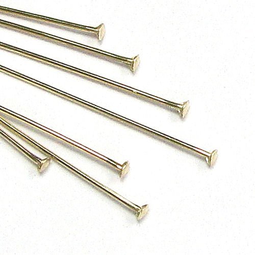 20 pcs 14k Gold Filled Headpins 1.1mm Head Pins 26ga 26 Gauge 1'/Findings/Yellow gold