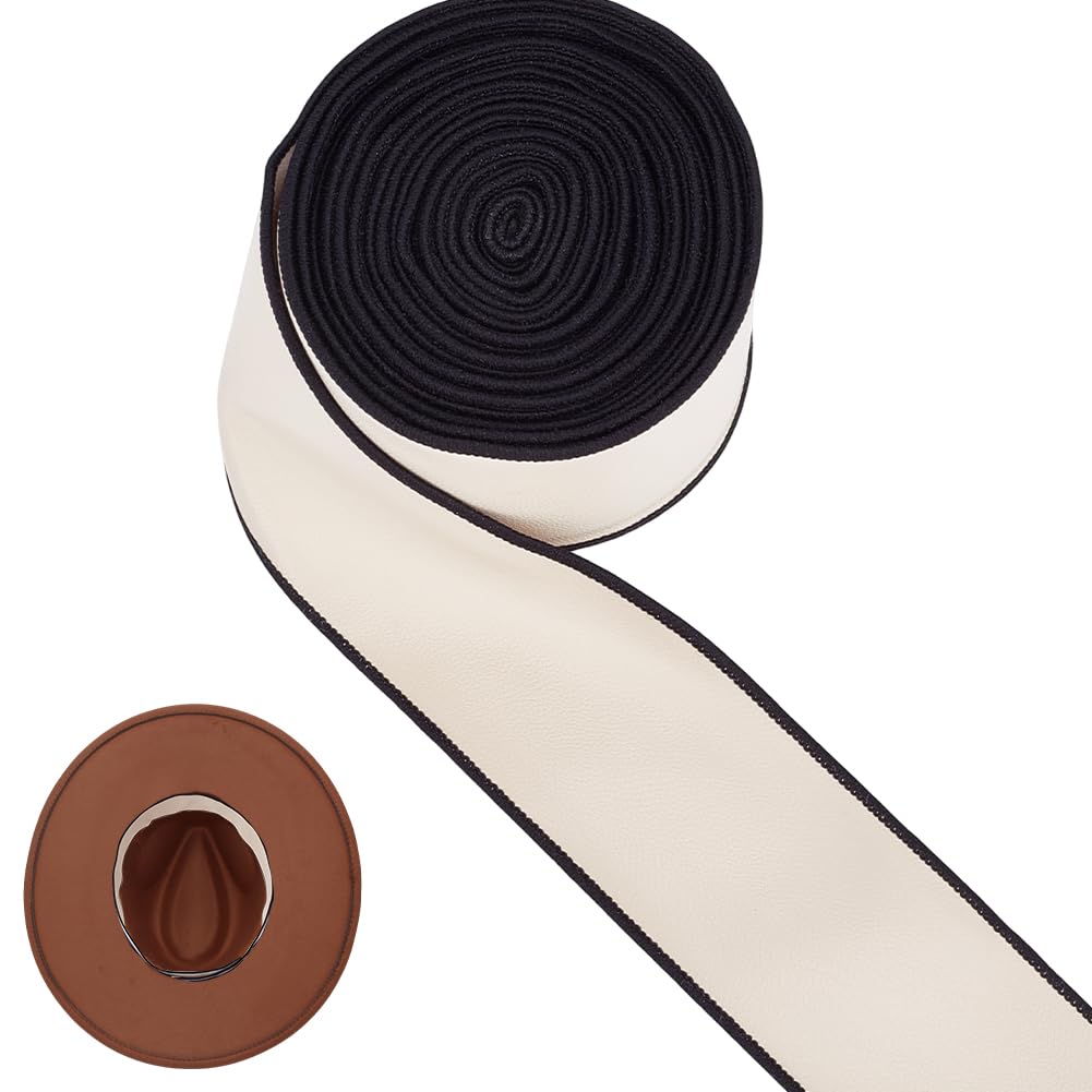 Photo 1 of OLYCRAFT 5.5 Yards Hat Sweat Liner with Indentation 1.5 Inch Cowboy Hat Sweatband Beige Hat Liner Tape Breathable Sweat Liner Pads for Baseball Tennis Hat Sewing Crafts Accessories