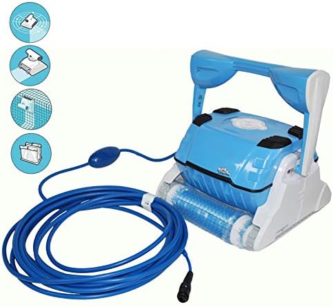 Dolphin &ndash; Top Climb &ndash; elektrische zwembadrobot van gietijzer, wanden en waterlijn.